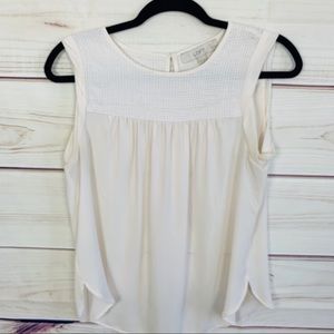 Loft off white basic blouse size mp petite
